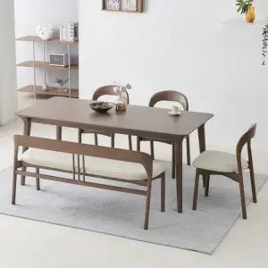 아델라 애쉬 원목 6인 식탁 세트 벤치1개+의자3개)