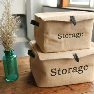 (옵션 소형)다용도 린넨 수납함 접이식 정리함 보관 박스 폴딩 의류 대형 중형 소형 이불 소품 서랍