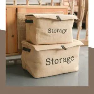 (옵션 소형)다용도 린넨 수납함 정리함 접이식 박스 보관함 폴딩 대형 중형 소형 서랍 의류 이불