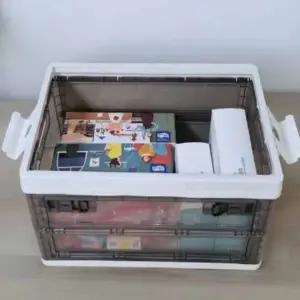 ( )접이식 오픈형폴딩박스 옷보관박스 정리박스 접이식 투명 폴딩박스 55L