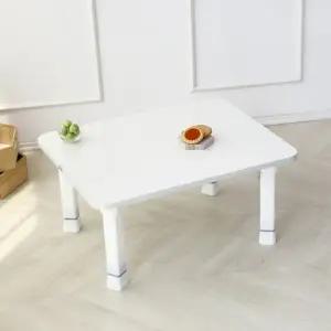 (색상 화이트(화이트펄))다리조절 접이식 좌식 테이블 마블 거실 좌식 테이블 리빙 밥상