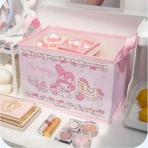 바구니 정리함 보관함 인테리어 박스 접이식 큐티 캐릭터 수납 다용도 데스크