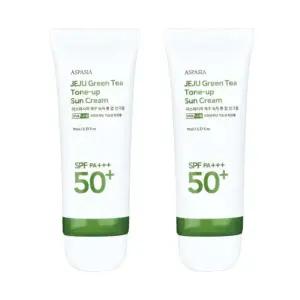 1+1 아스파시아 제주 그린티 톤업 선크림 70ml (SPF50+)