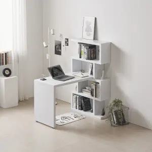 소소숲 누보 H형 책상 책장 세트 1400 (4단 폭800책장형)