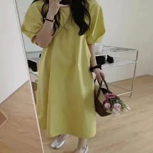 5 여름 원피스 퍼프소매 A라인 롱 여자 루즈핏 페미닌