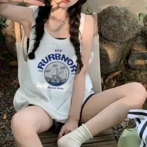 여성 루즈핏 여름 티셔츠 민소매 나시티 레이어드