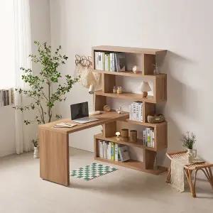 소소숲 누보 H형 책상 책장 세트 1200 (5단 폭1200책장형)