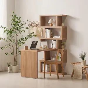 소소숲 누보 H형 책상 책장 세트 1200 (5단 폭800책장형)