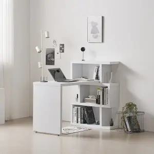 소소숲 누보 H형 책상 책장 세트 1200 (3단 폭800책장형)