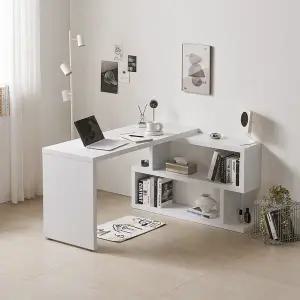 소소숲 누보 H형 책상 책장 세트 1400 (2단 폭1200책장형)