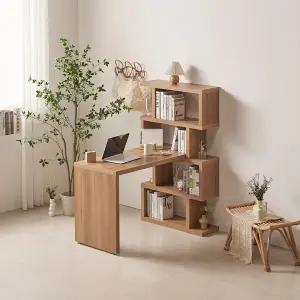 소소숲 누보 H형 책상 책장 세트 1200 (4단 폭800책장형)