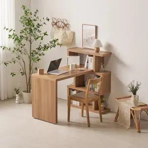 소소숲 누보 H형 책상 책장 세트 1400 (3단 폭800책장형)