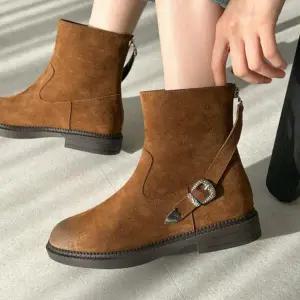 여자 FW 세무 포근한 보온 앵클부츠