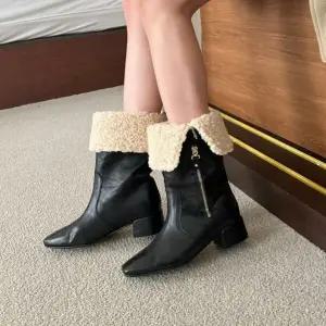 여자 캐쥬얼 포근한 FUR 앵클부츠