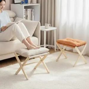 접이식 원목 풋스툴 컴퓨터 소파 다리 받침대 풋레스트