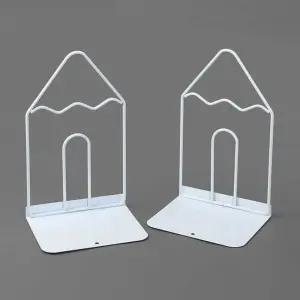 북엔드 2p 화이트 책상정리 조절꽂이화일 위책 사무용 앤드 이동식 책장 선반 L자 철제 세우기 서류 파일