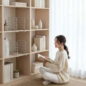 (색상 그레이)책상 서랍 칸막이 정리함 책꽂이 수납 선반 공간 가벽 파티션 인테리어 수납장