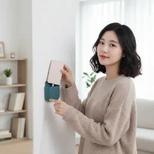 벽걸이 리모컨 거치대 무타공 수납함 다용도 벽면 정리함