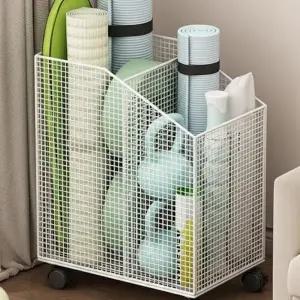 (색상1 운동기구보관함 블랙)보관함 매트 다용도 수납함 폼롤러 카트 무조립 정리함 이동식