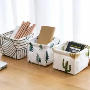 ( )미니 패브릭 수납함 화장품 패브릭 정리함 보관함 3종