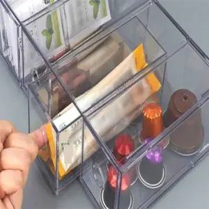 ( )칸막이정리함 수납박스 아크릴케이스 플라스틱수납함 다목적 4칸 수납함