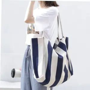 퀄팅가방 세로 줄무늬 편한 캔버스 에코백 쇼퍼백 숄더백 가방