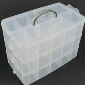 ( )소품수납정리함 부품수납 볼트박스 투명수납함 소품정리함 3단 적층형 대 반투명
