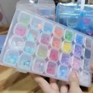 ( )투명수납케이스 주얼리정리함 비즈보관함 악세사리정리 소품정리함 28칸 투명