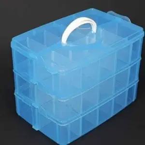 ( )약정리함 목걸이정리함 쥬얼리박스 귀걸이보관함 소품정리함 3단 적층형 대 블루