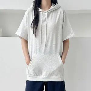 캐주얼 반팔티셔츠 트레이닝복 베이직 여자 여름 후드