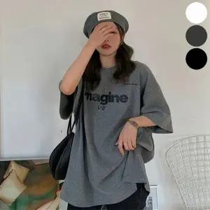 루즈핏 여름 편한 티셔츠 레터링 여자 반팔 데일리