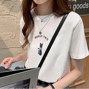 여름 라운드넥 티셔츠 심플 루즈핏 반팔 여성 데일리