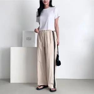 조거바 스트링 와이드핏 여자 두줄 여름 일자 바스락