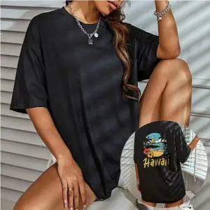 루즈핏 티셔 백프린팅 데일리 반팔티 여성 여름 편한