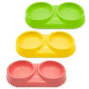 네이처펫 강아지식기 모모 쌍식기 총150개 (1박스) (핑크 옐로우 그린 각50개씩)