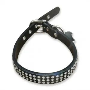 레인보우빌리지 강아지목줄 탈취 핫픽스 가죽 줄 (폭15mm 총길이 37cm) (블랙)