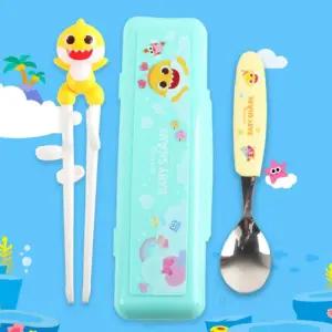 어린이 유아 귀여운 미니 입체 손가락 젓가락 세트업소용수저 예쁜 용수저 숟가락 2인 은시세