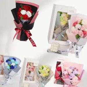 졸업 입학 기념일 축하 선물용 장미 비누꽃 세트
