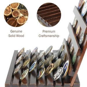 L68A 동전 홀더, 60개 디스플레이 스탠드용 단단한 나무, 챌린지 코인 보관 랙, 케이스