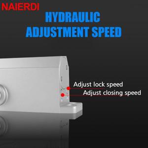 NAIERDI 유압 버퍼 도어 클로저 25KG ~ 80KG 조정 가능한 속도 폐쇄 장비 음소거 소프트 하드웨어