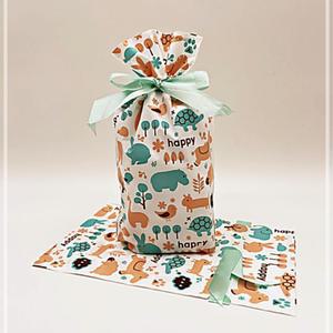 [2개구성] 사은품 봉투 어린이집 구디백 유치원 애니멀 선물 해피 답례품 가방 50매 리본 포장 LWFG9EA3