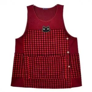 체크 주머니 앞치마 엉덩이덮는앞치마 H앞치마