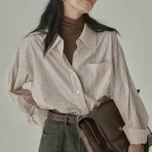 (옵션 블루)여성 오버핏 캐주얼 긴팔 남방 블루셔츠 오버핏셔츠