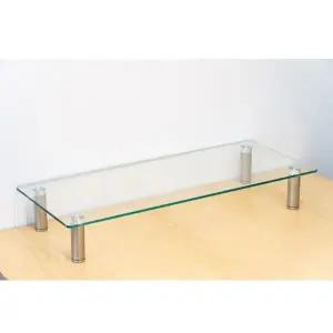 1개 70/56cm 조립식 강화 유리 투명 모니터 받침대 선반 책상 거치 대