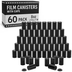 뚜껑이 있는 가정용 필름 용기, 35mm 케이스, 로켓용 빈 카메라 릴 홀더, 병, 동전 보관, 블랙, 플라스틱, 8온스, 2