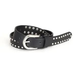 [NS홈쇼핑][샵앤] 국산 여성 매트 실버 라운드 2줄징 블랙 소가죽 벨트 TU-WBT-0914..