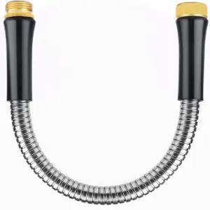 시충 쇼트 가든 호스 1피트 x 5/8인치 릴 수도꼭지용 금속 정원 헤비 듀티 304 스테인리스 스틸 리더 경량