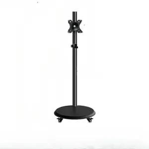 이동식 삼탠바이미거치대 바퀴달린 TV스탠드 40인치 회전 세로 블랙