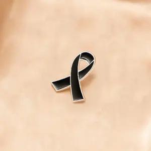 부고 미니 리본 근조 뱃지 브로치 장례식 검정 애도 추모 검은