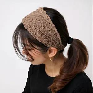 니트 꽃 자수 와이드 헤어밴드 넓은 편한 머리띠 두건 반다나